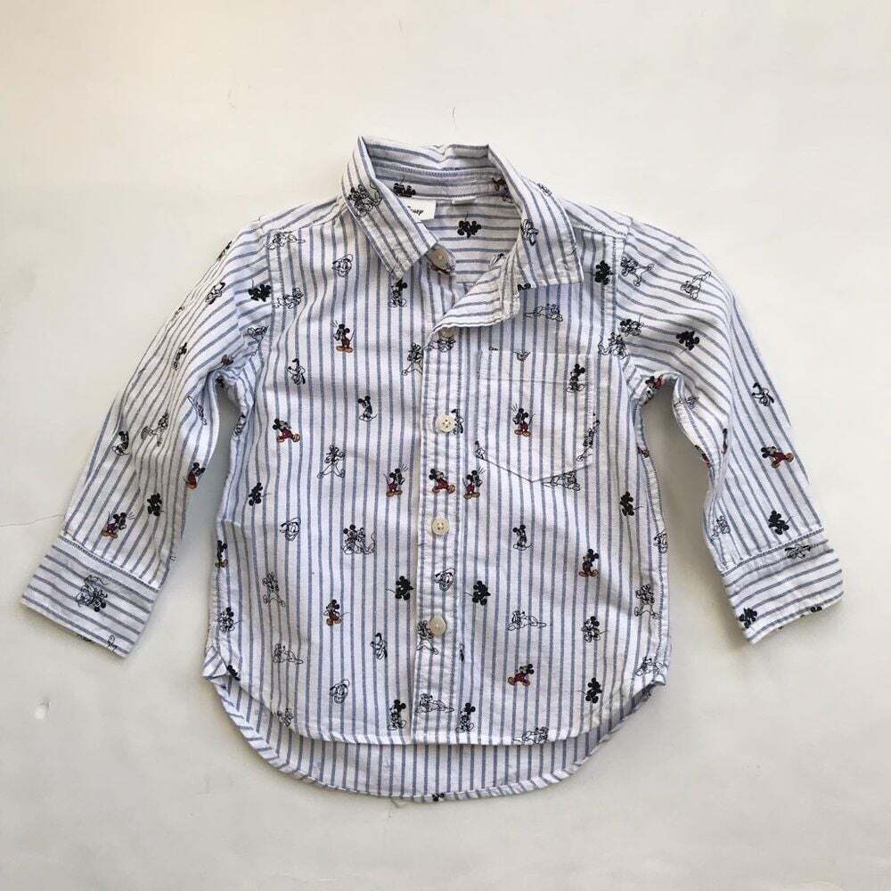 BABygap x Disney Mickey Mouse print button  down shirt EUC 2T